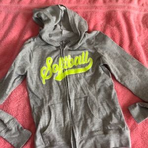 Softball zipper hoodie